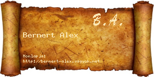 Bernert Alex névjegykártya